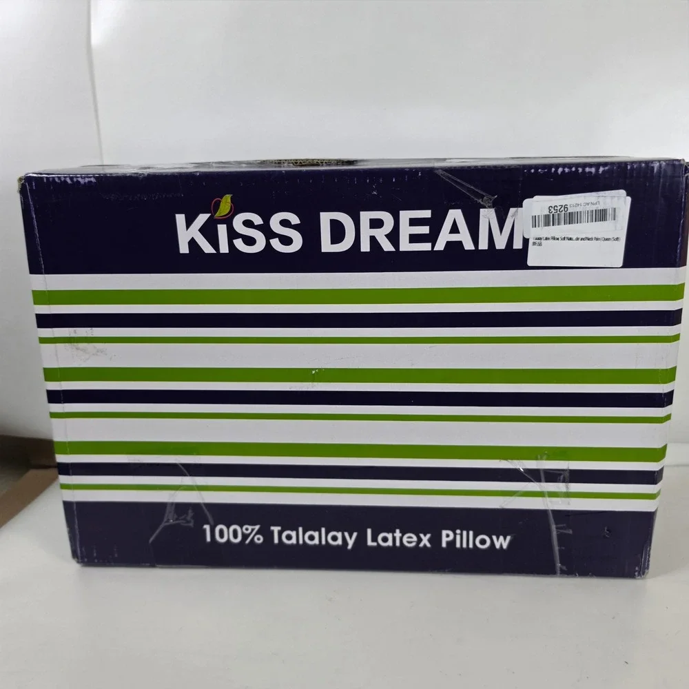 Kiss Dream Talalay Latex Pillow Queen Soft Natural Neck Shoulder Pain Relief NEW